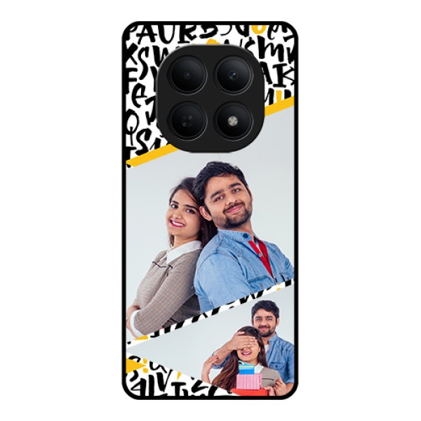 Poco M8 5G Custom Glass Phone Case - Letters Pattern Design