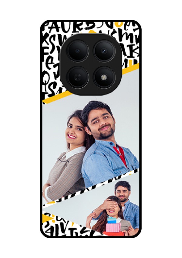 Poco M8 5G Custom Glass Phone Case - Letters Pattern Design