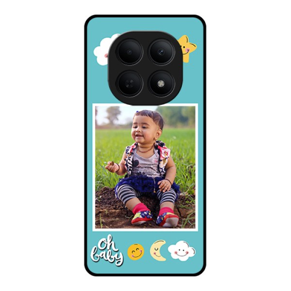 Poco M8 5G Custom Glass Phone Case - Smiley Kids Stars Design