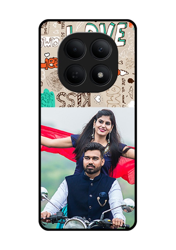 Poco M8 5G Custom Glass Phone Case - Love Doodle Pattern