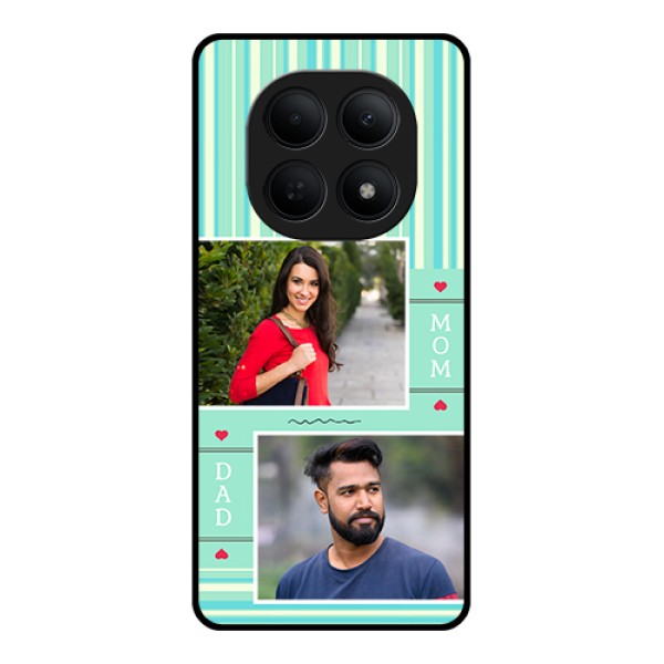 Poco M8 5G Custom Glass Phone Case - Mom & Dad Pic Design