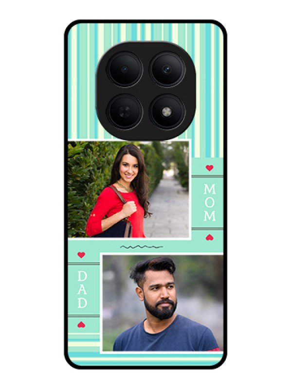 Custom Poco M8 5G Custom Glass Phone Case - Mom & Dad Pic Design