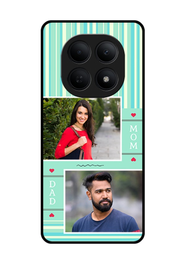Poco M8 5G Custom Glass Phone Case - Mom & Dad Pic Design
