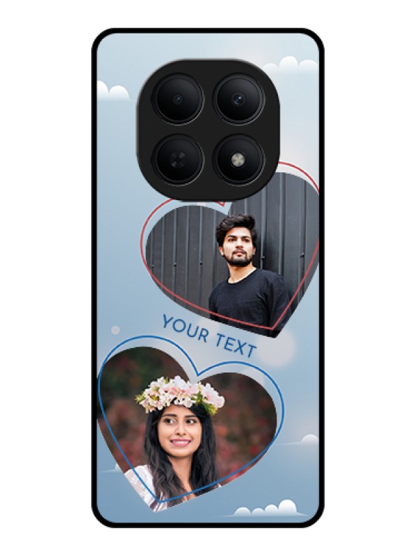 Custom Poco M8 5G Custom Glass Phone Case - Blue Color Couple Design