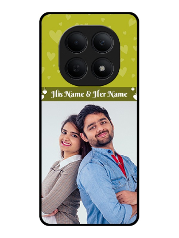 Custom Poco M8 5G Custom Glass Phone Case - You & Me Heart Design