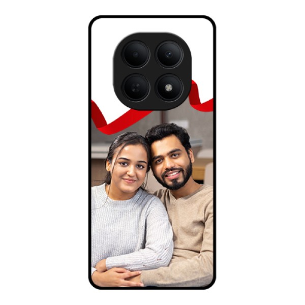 Poco M8 5G Custom Glass Phone Case - Red Ribbon Frame Design