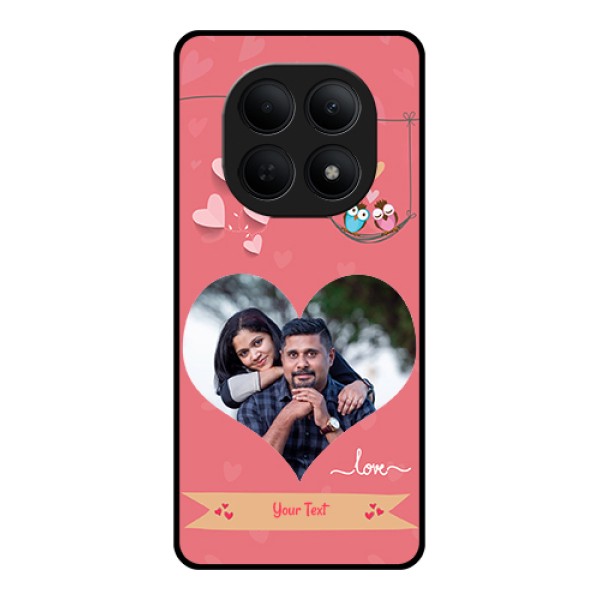 Poco M8 5G Custom Glass Phone Case - Peach Color Love Design Poco M8 5G Custom Glass Phone Case - Peach Color Love Design
