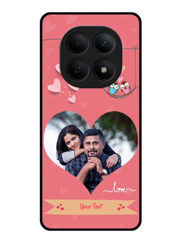 Custom Poco M8 5G Custom Glass Phone Case - Peach Color Love Design