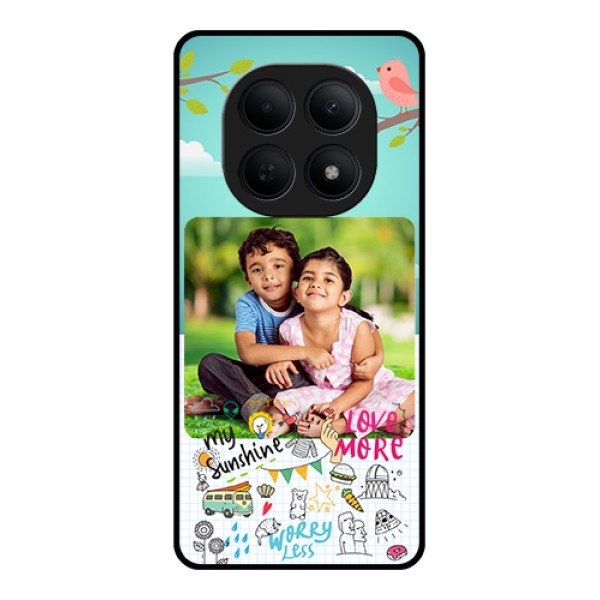 Poco M8 5G Custom Glass Phone Case - Doodle Love Design