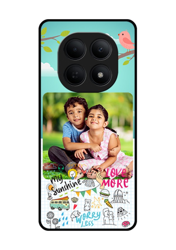 Poco M8 5G Custom Glass Phone Case - Doodle Love Design