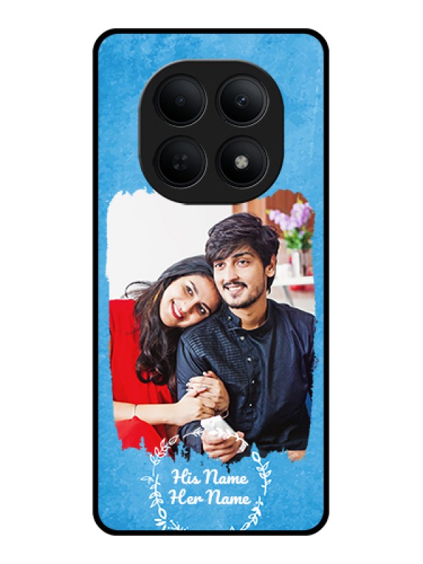 Custom Poco M8 5G Custom Glass Phone Case - Blue Color Vintage Design