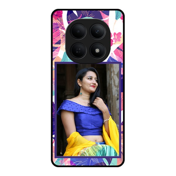 Poco M8 5G Custom Glass Phone Case - Abstract Floral Design
