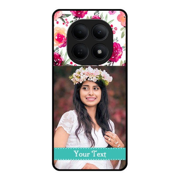 Poco M8 5G Custom Glass Phone Case - Water Colors Floral Design
