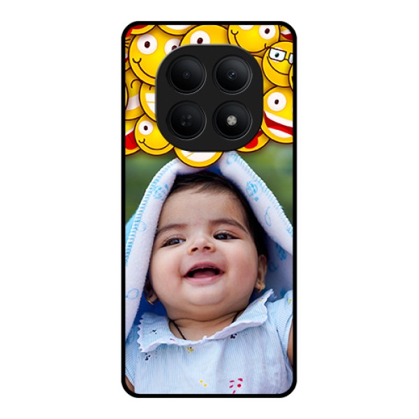 Poco M8 5G Custom Glass Phone Case - With Smiley Emoji Design