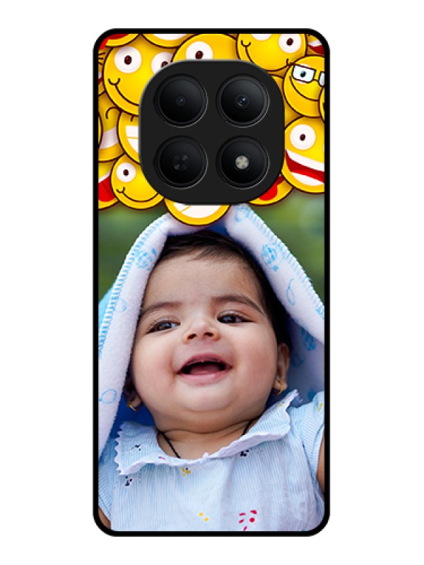 Custom Poco M8 5G Custom Glass Phone Case - With Smiley Emoji Design