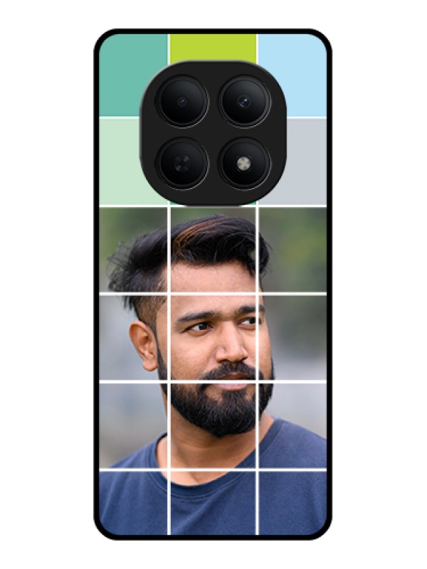 Custom Poco M8 5G Custom Glass Phone Case - With White Box Pattern