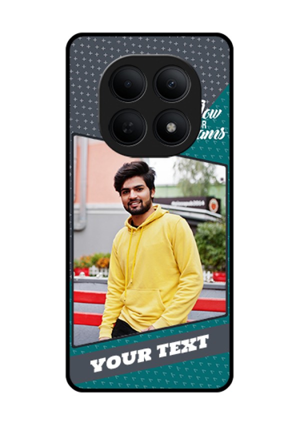 Poco M8 5G Custom Glass Phone Case - Background Pattern Design With Quote