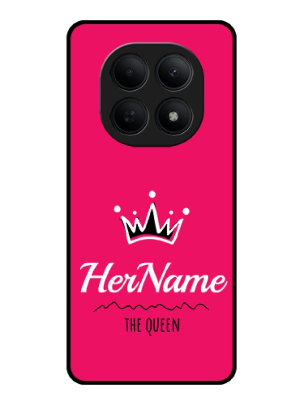 Custom Poco M8 5G Custom Glass Phone Case - Queen With Name Design