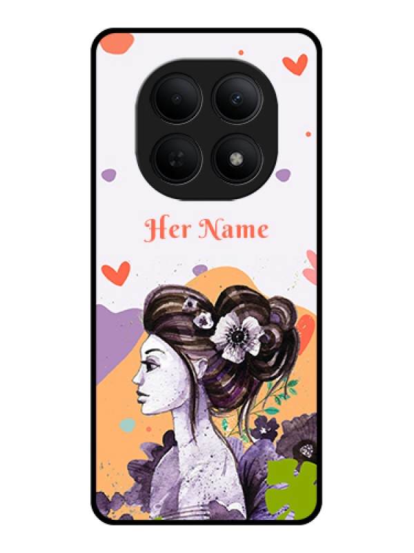 Custom Poco M8 5G Custom Glass Phone Case - Woman And Nature Design