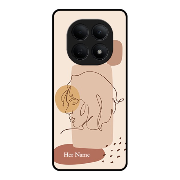 Poco M8 5G Custom Glass Phone Case - Calm Woman Line Art Design Poco M8 5G Custom Glass Phone Case - Calm Woman Line Art Design