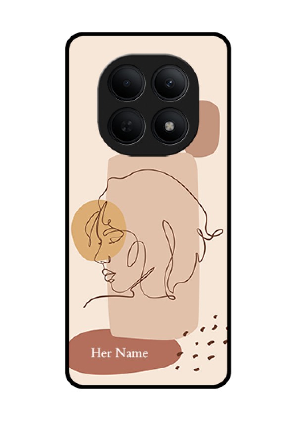 Poco M8 5G Custom Glass Phone Case - Calm Woman Line Art Design