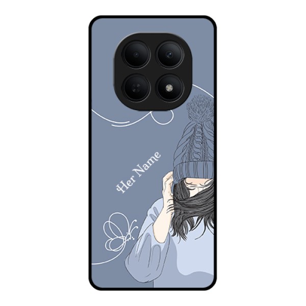 Poco M8 5G Custom Glass Phone Case - Girl In Winter Outfit Design Poco M8 5G Custom Glass Phone Case - Girl In Winter Outfit Design