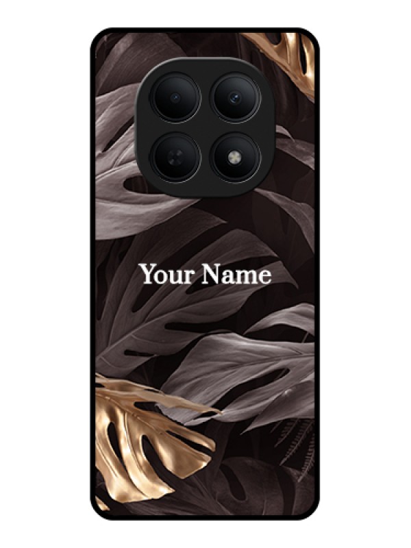 Custom Poco M8 5G Custom Glass Phone Case - Wild Leaves Digital Paint Design