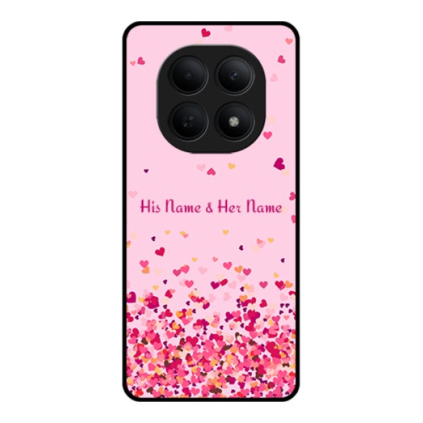 Poco M8 5G Custom Glass Phone Case - Floating Hearts Design