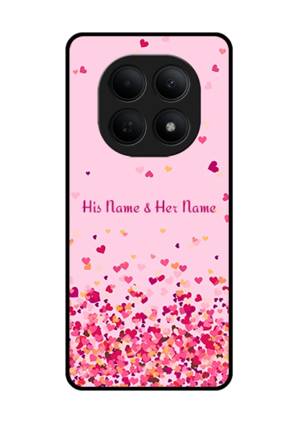 Poco M8 5G Custom Glass Phone Case - Floating Hearts Design