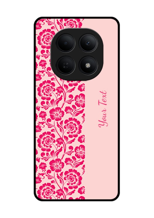 Poco M8 5G Custom Glass Phone Case - Attractive Floral Pattern Design