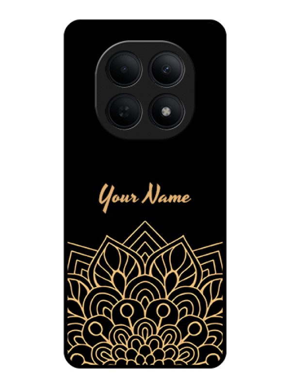 Custom Poco M8 5G Custom Glass Phone Case - Golden Mandala Design