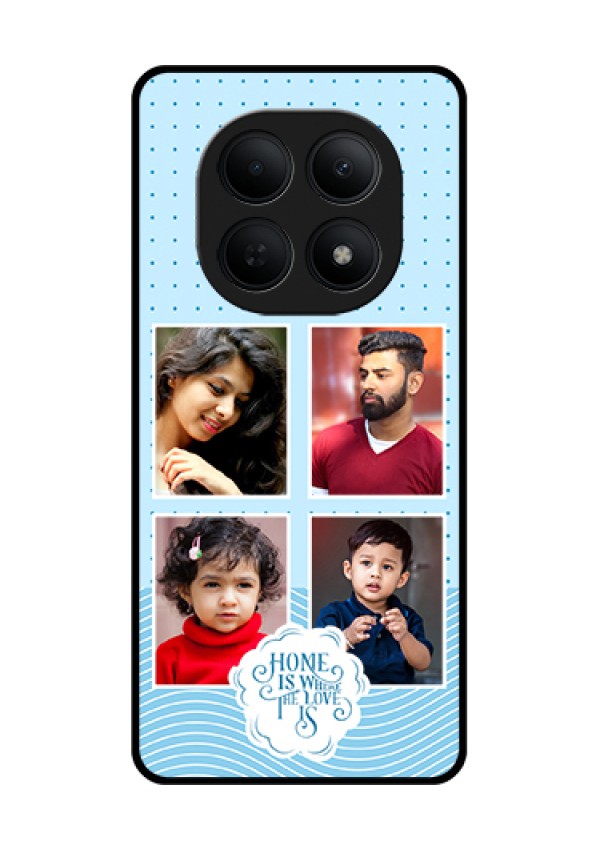Poco M8 5G Custom Glass Phone Case - Cute Love Quote With 4 Pic Upload Design