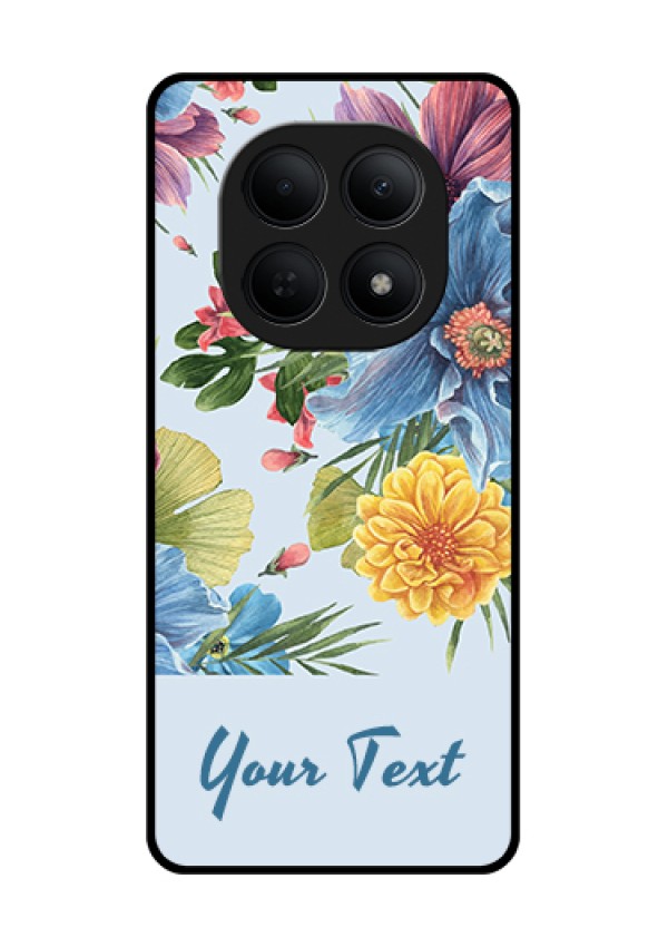 Poco M8 5G Custom Glass Phone Case - Stunning Watercolored Flowers Painting Design