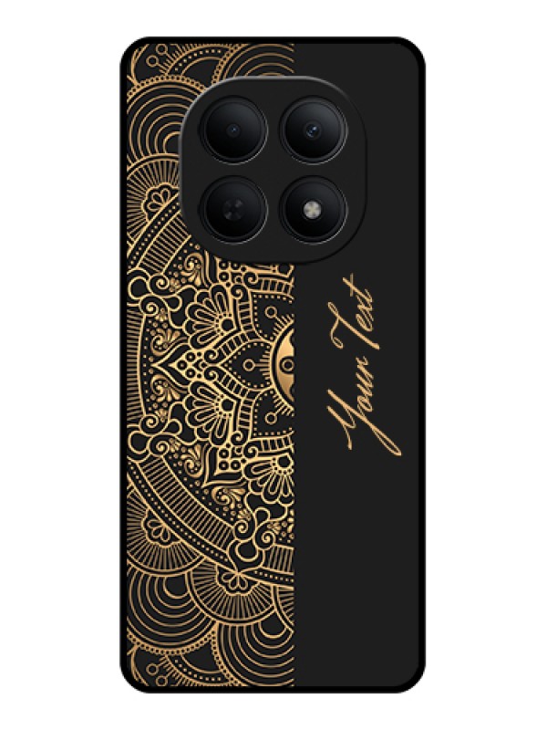 Custom Poco M8 5G Custom Glass Phone Case - Mandala Art With Custom Text Design