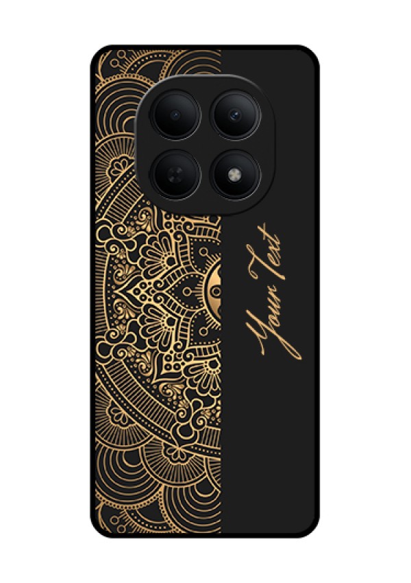 Poco M8 5G Custom Glass Phone Case - Mandala Art With Custom Text Design