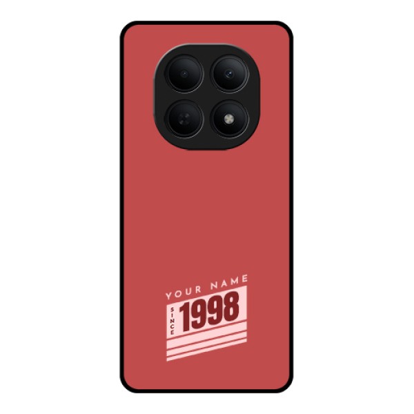 Poco M8 5G Custom Glass Phone Case - Red Custom Year Of Birth Design Poco M8 5G Custom Glass Phone Case - Red Custom Year Of Birth Design