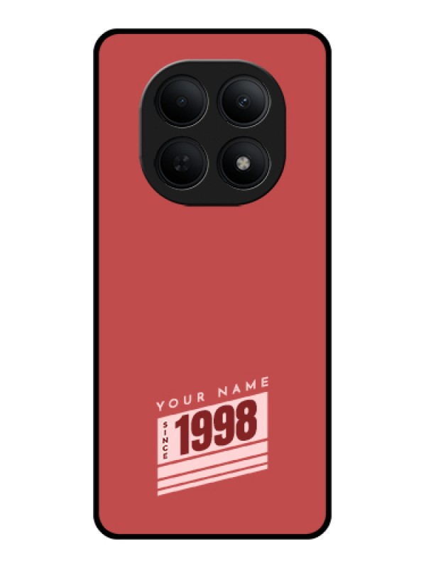 Custom Poco M8 5G Custom Glass Phone Case - Red Custom Year Of Birth Design