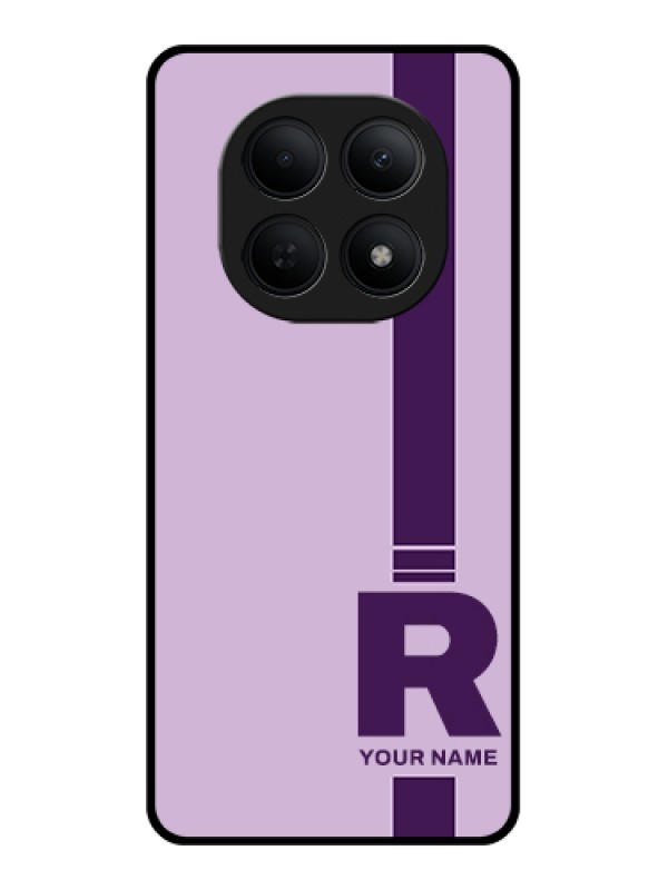 Custom Poco M8 5G Custom Glass Phone Case - Simple Dual Tone Stripe With Name Design