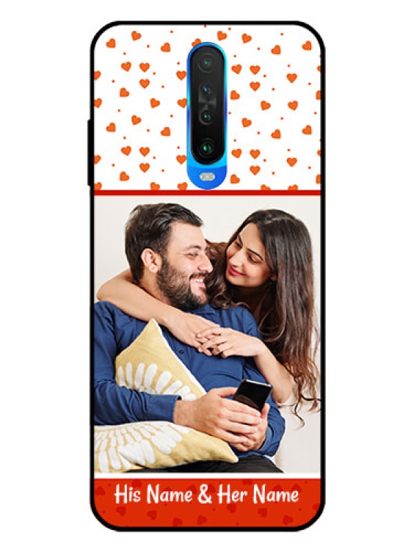 Custom Poco X2 Custom Glass Phone Case  - Orange Love Symbol Design