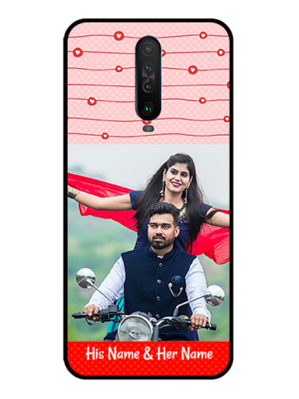 Custom Poco X2 Personalized Glass Phone Case  - Red Pattern Case Design