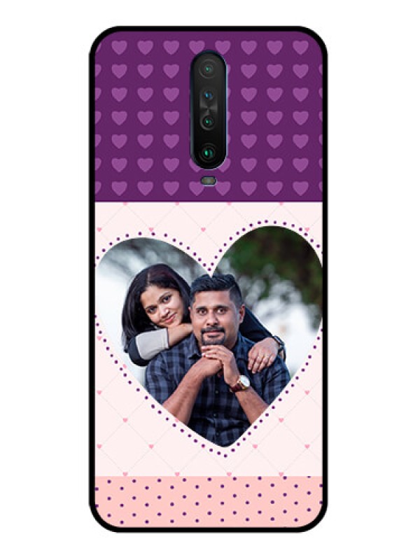 Custom Poco X2 Custom Glass Phone Case  - Violet Love Dots Design