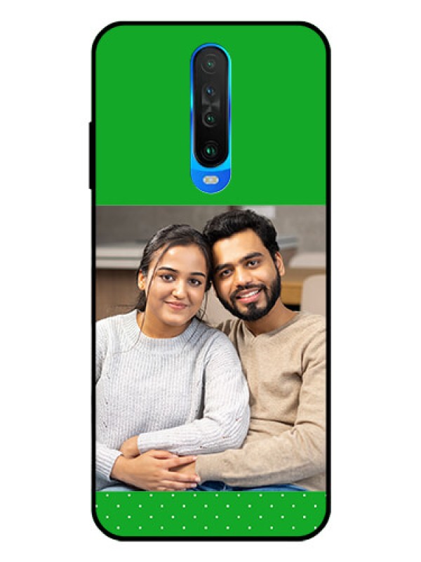 Custom Poco X2 Personalized Glass Phone Case  - Green Pattern Design