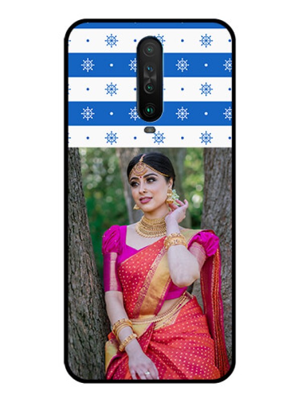 Custom Poco X2 Photo Printing on Glass Case  - Snow Pattern Design