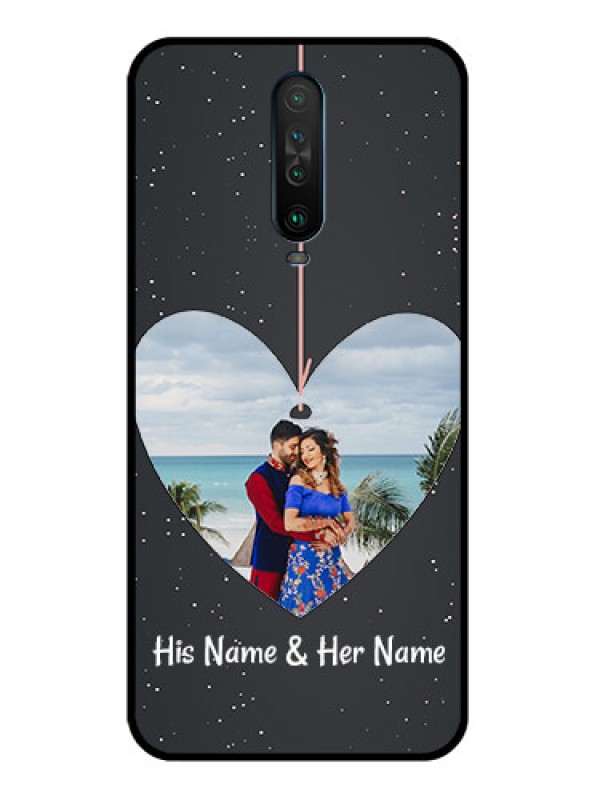 Custom Poco X2 Custom Glass Phone Case  - Hanging Heart Design