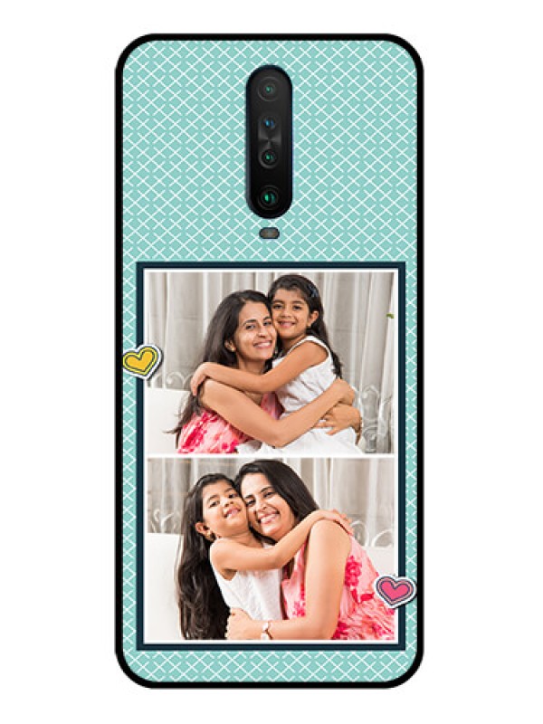 Custom Poco X2 Custom Glass Phone Case  - 2 Image Holder with Pattern Design