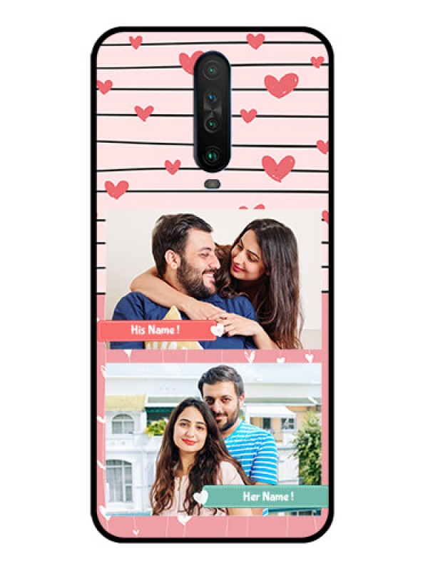 Custom Poco X2 Custom Glass Mobile Case  - Photo with Heart Design