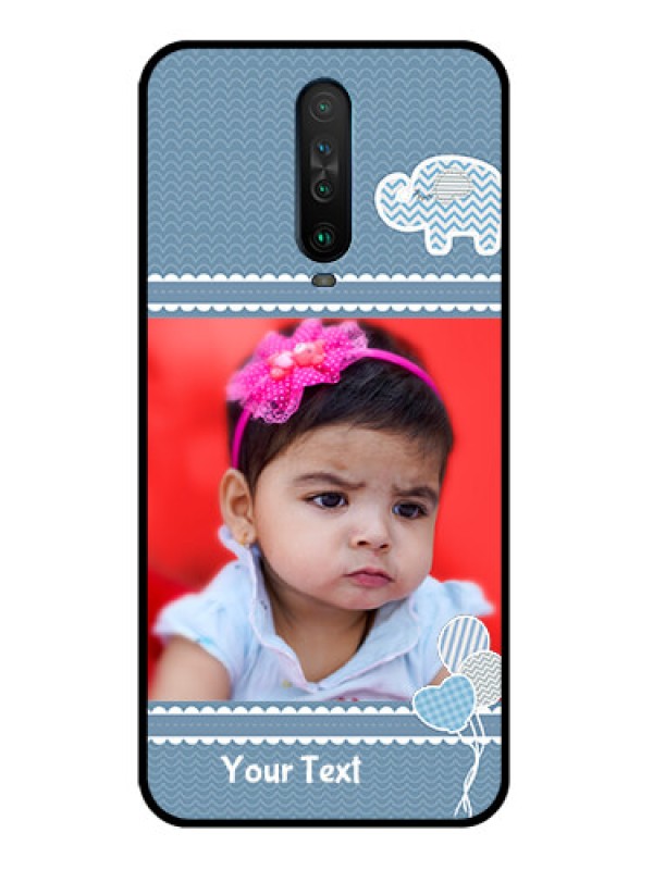 Custom Poco X2 Photo Printing on Glass Case  - with Kids Pattern Design