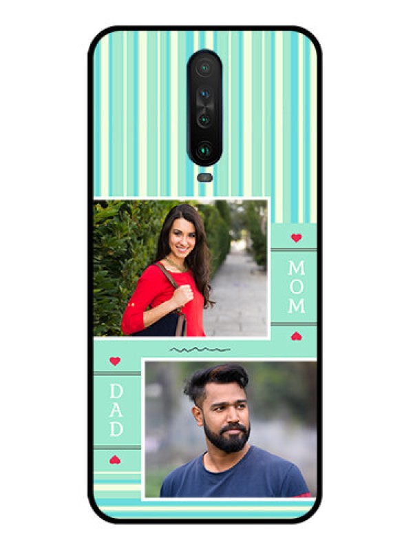 Custom Poco X2 Custom Glass Phone Case  - Mom & Dad Pic Design