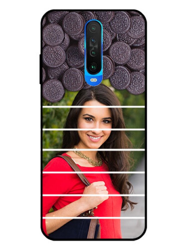 Custom Poco X2 Custom Glass Phone Case  - with Oreo Biscuit Design