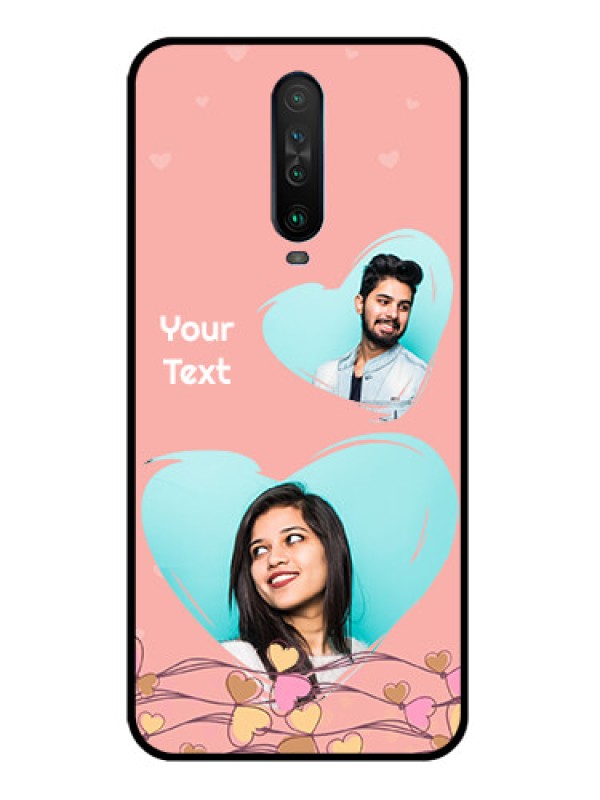 Custom Poco X2 Custom Glass Mobile Case  - Love Doodle Design